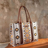 Wrangler Southwestern Aztec Print Canvas Wide Tote