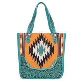 Montana West Aztec Tapestry Tooled Collection Concealed Carry Oversized Tote - Cowgirl Wear