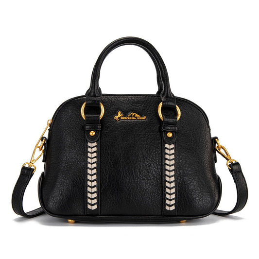 Montana West Whipstitch Dome Satchel Bag