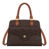 Montana West Western Tooled Floral Concealed Carry Satchel Bag/Crossbody