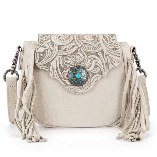 Montana West Embossed Fringe Mini Crossbody