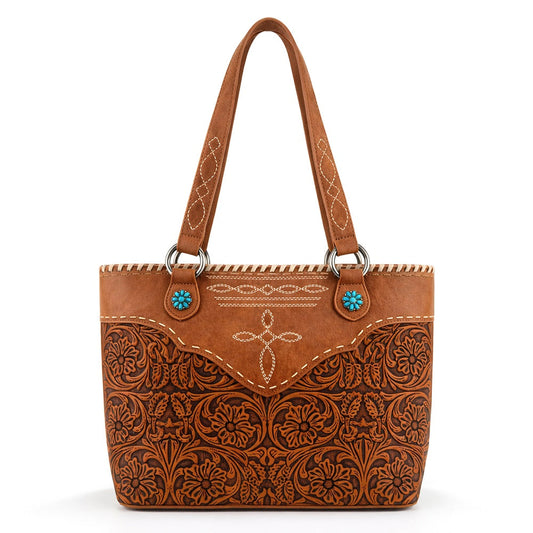 Montana West Tooled Floral Concealed Carry Tote Bag