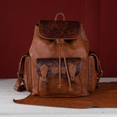 Wrangler Floral tooled Cowhide Backpack