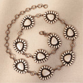 Rustic Couture Ova Blossom Stone Concho Link Chain Belt - Cowgirl Wear