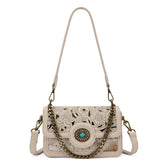 Trinity Ranch Cowhide Floral Cutout Crossbody Bag
