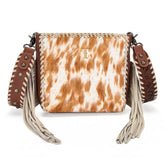 Trinity Ranch Cowhide Fringe Crossbody Bag