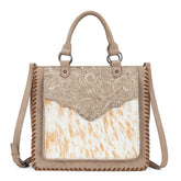 Trinity Ranch Cowhide Tooled Leather Tote Bag