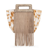 Trinity Ranch Fringe Cowhide Tote Bag