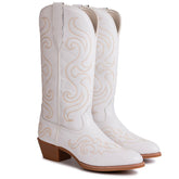 Women's Bright Side Embroidered Round Toe Western Vegan Leather Boots