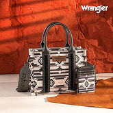 Wrangler Aztec Small Tote/Crossbody and Card Case Set 2Pc- Black