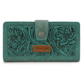 Wrangler Western Floral Tooled RFID Wallet