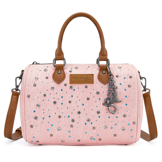 Wrangler Western Rhinestone Denim Boston Bag