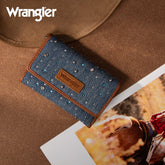 Wrangler Rhinestone Denim RFID Trifold Wallet