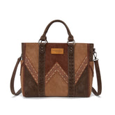 Wrangler Western Stitch & Embossed Chevron Satchel Tote Bag