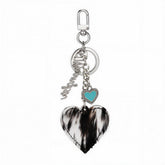 Wrangler Cowhide Heart Bag Charm