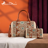 Montana West Embroidered Floral Cut-out Duffle Bag Set