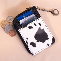 Wrangler Cow Print Mini Zip Card Case