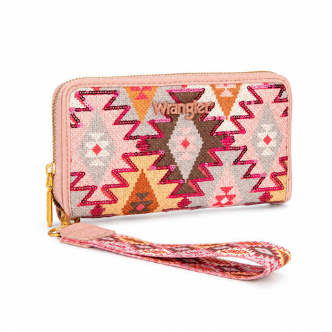 Wrangler Purse for Women Western Aztec Wallet with Sequin Detail Sparkly Underarm Purse