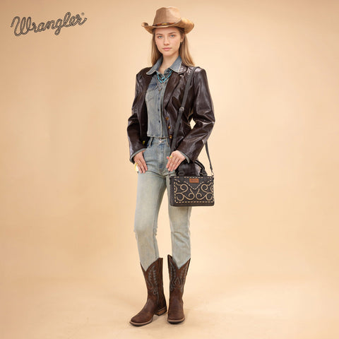 Embroidered Swirl MIni Satchel/ Crossbody