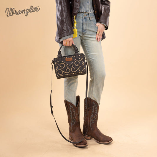Embroidered Swirl MIni Satchel/ Crossbody