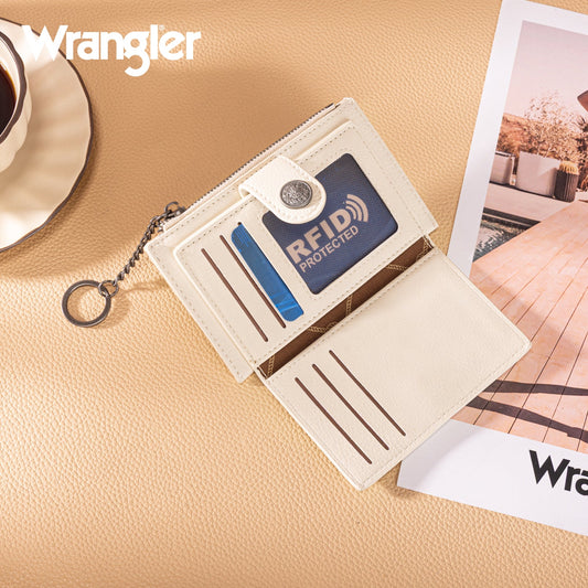 Wrangler Floral Embossed Bi-fold Wallet with Key Ring