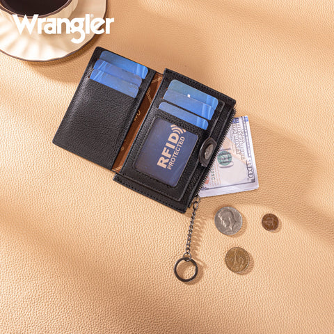 Wrangler Floral Embossed Bi-fold Wallet with Key Ring