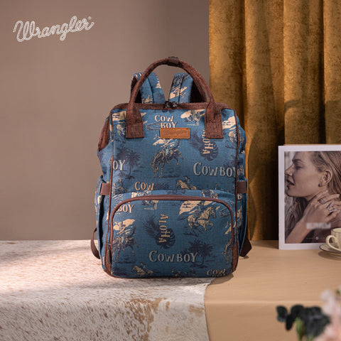 Wrangler Vintage Retro Cowboy Cool Print Backpack