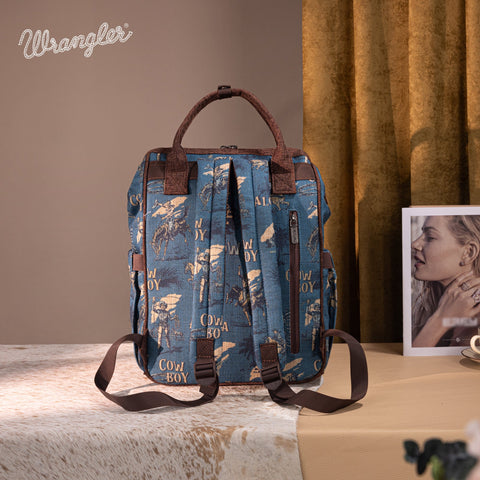 Wrangler Vintage Retro Cowboy Cool Print Backpack