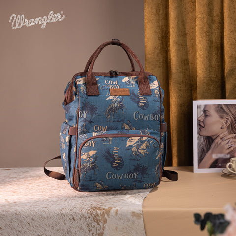 Wrangler Vintage Retro Cowboy Cool Print Backpack