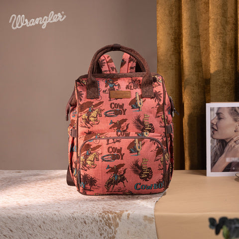 Wrangler Vintage Retro Cowboy Cool Print Backpack