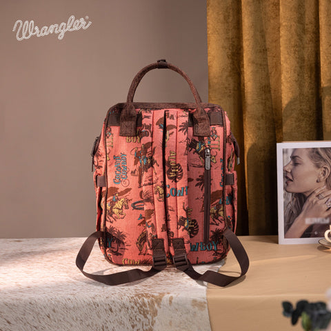 Wrangler Vintage Retro Cowboy Cool Print Backpack