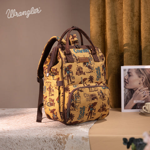 Wrangler Vintage Retro Cowboy Cool Print Backpack