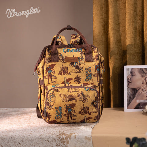 Wrangler Vintage Retro Cowboy Cool Print Backpack
