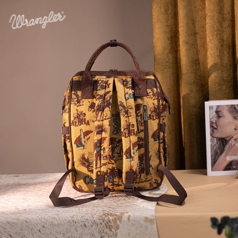 Wrangler Vintage Retro Cowboy Cool Print Backpack