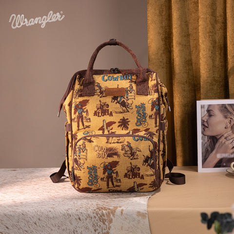 Wrangler Vintage Retro Cowboy Cool Print Backpack