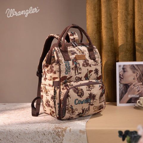 Wrangler Vintage Retro Cowboy Cool Print Backpack