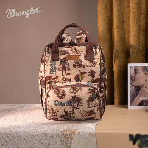 Wrangler Vintage Retro Cowboy Cool Print Backpack