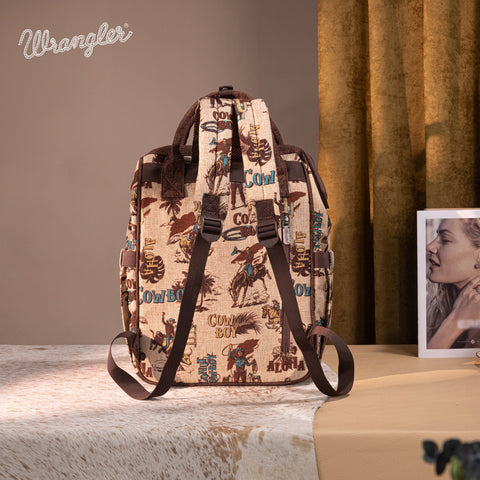Wrangler Vintage Retro Cowboy Cool Print Backpack