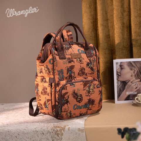 Wrangler Vintage Retro Cowboy Cool Print Backpack