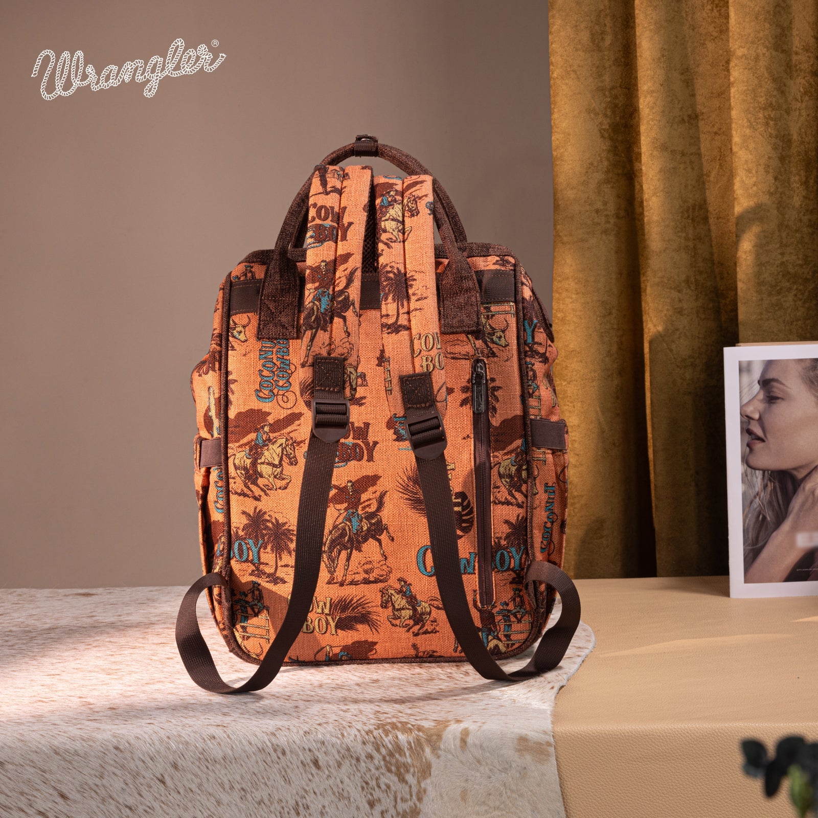 Wrangler Vintage Retro Cowboy Cool Print Backpack