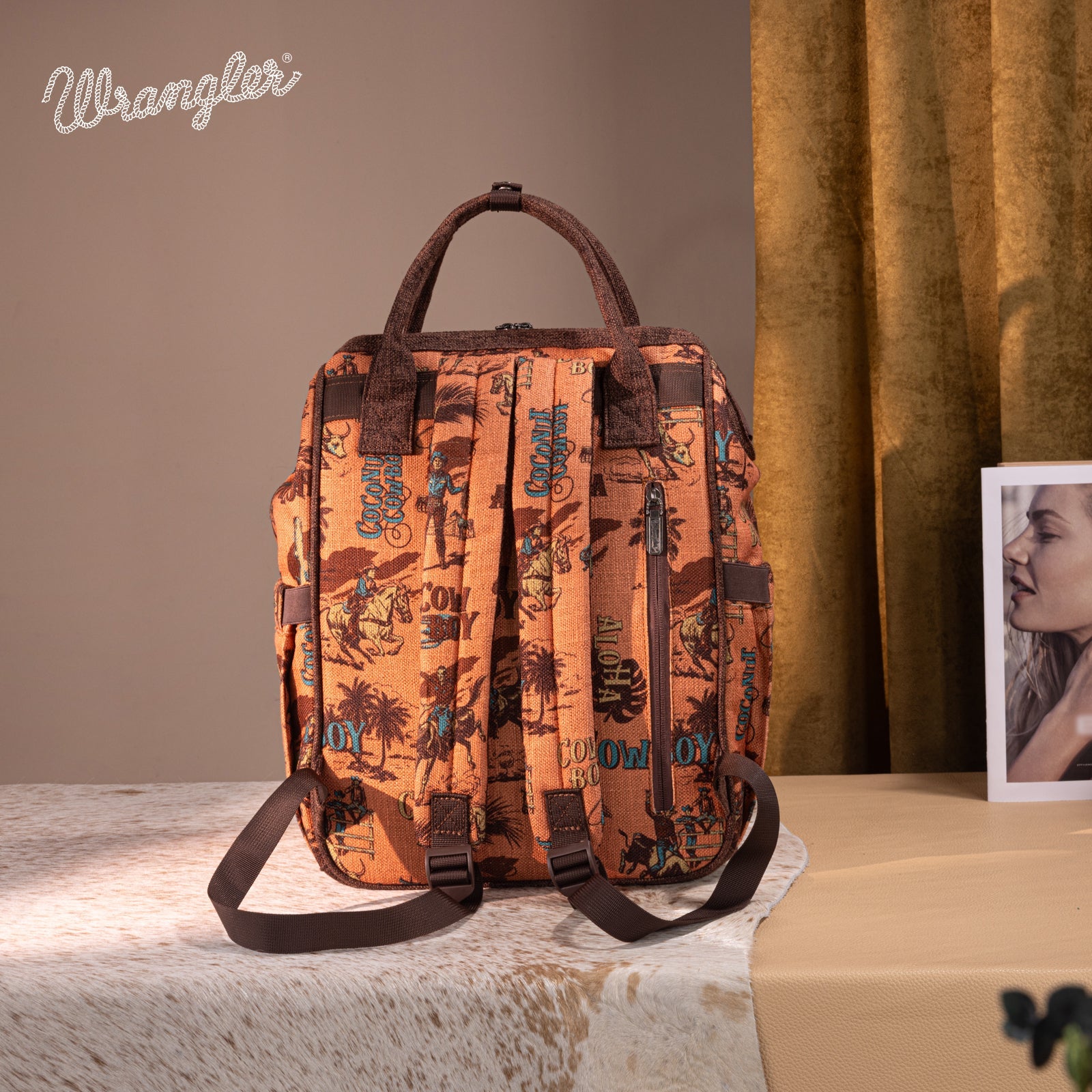 Wrangler Vintage Retro Cowboy Cool Print Backpack