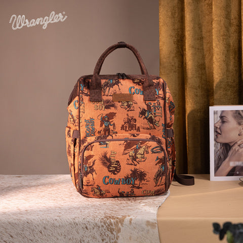 Wrangler Vintage Retro Cowboy Cool Print Backpack