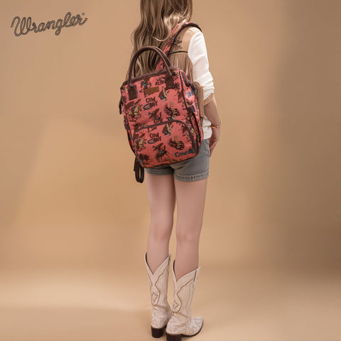Wrangler Vintage Retro Cowboy Cool Print Backpack