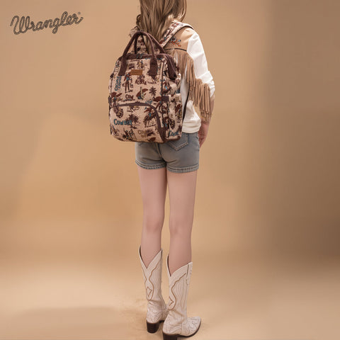 Wrangler Vintage Retro Cowboy Cool Print Backpack