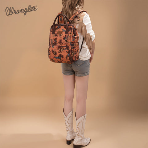 Wrangler Vintage Retro Cowboy Cool Print Backpack