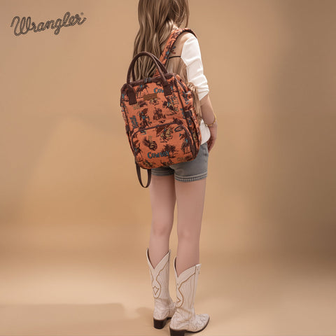 Wrangler Vintage Retro Cowboy Cool Print Backpack