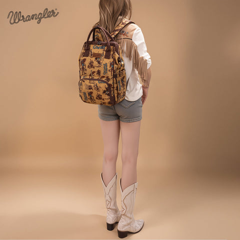 Wrangler Vintage Retro Cowboy Cool Print Backpack