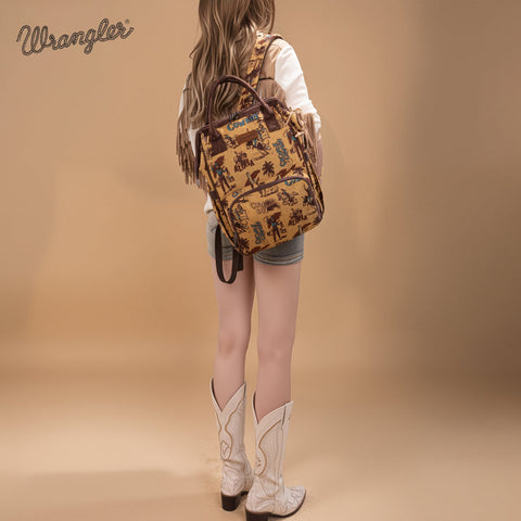 Wrangler Vintage Retro Cowboy Cool Print Backpack