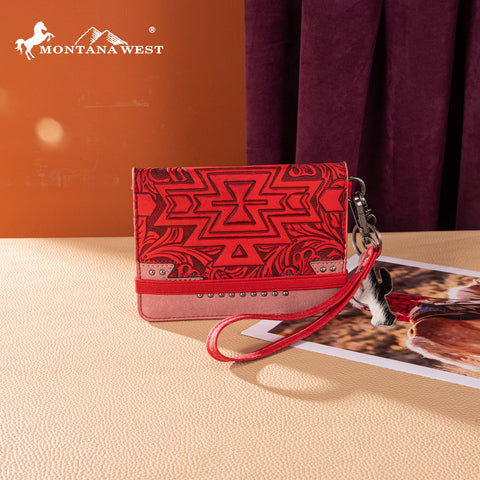 Montana West Tooled Aztec Collection Wrap Wallet