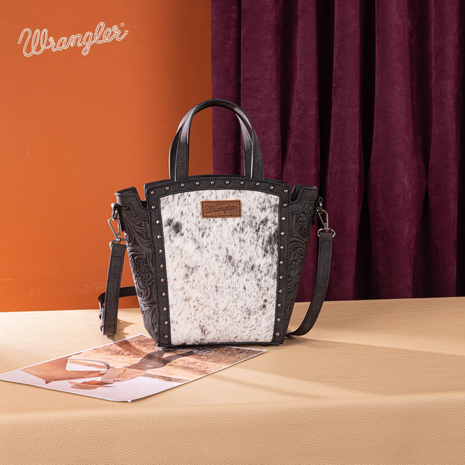 Wrangler Genuine Hair-On Cowhide Tote/Crossbody